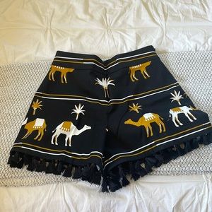 adorable camel printed Kate Spade shorts with tassels!